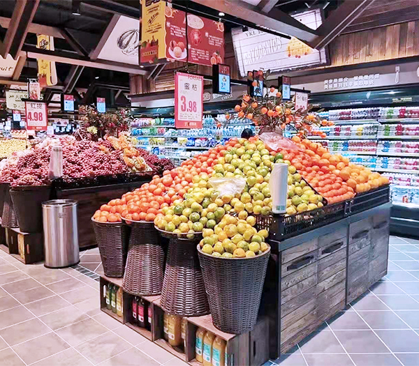 西藏木制蔬菜水果货架